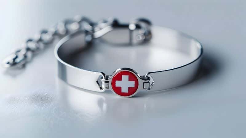 Stainless steel medical jewelry with basic patient information